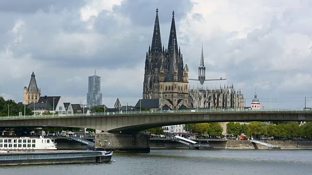科隆和莱茵河视频素材