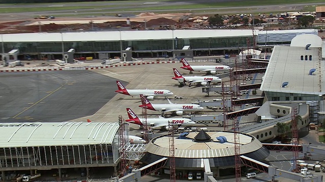 机场的WS鸟瞰图/巴西利亚，巴西视频素材