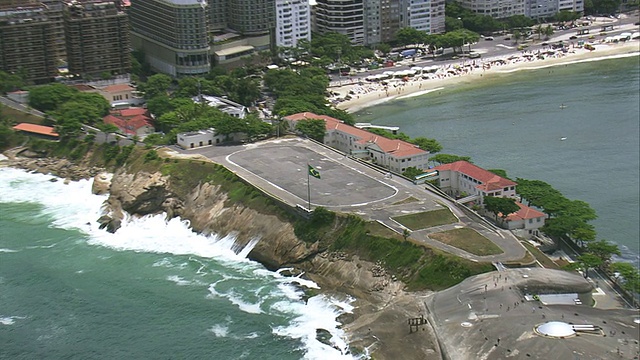 CU AERIAL ZO DS在巴西里约热内卢拍摄的巴西国旗视频素材
