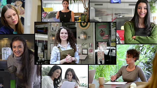 4K画框蒙太奇:商业女性视频下载