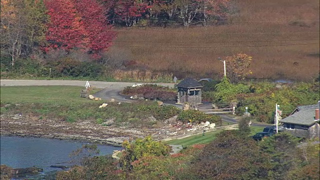 布什官邸鸟瞰图-缅因州，约克郡，美国视频素材