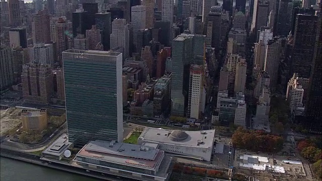 联合国-鸟瞰图-纽约，纽约县，美国视频下载