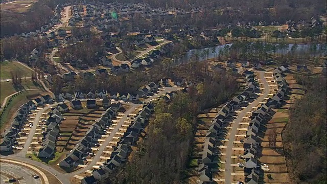 罗利郊区鸟瞰图-北卡罗来纳州，威克县，美国视频下载