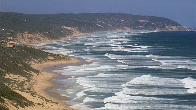 海滩以东的witsand -鸟瞰图-西开普，伊甸区自治市，Hessequa，南非视频素材