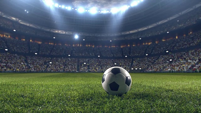 足球运动员低角度踢球视频素材