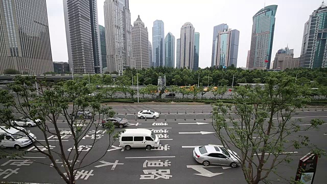 中国上海陆家嘴城市交通视频素材