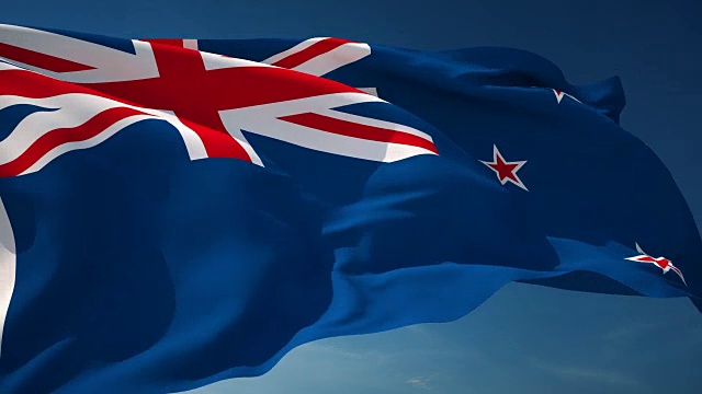 4K新西兰国旗-可循环视频素材