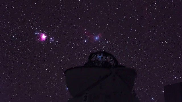 天文台天空中的猎户座星云视频素材