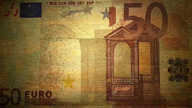 50欧元纸币-垃圾摇滚。4K视频下载