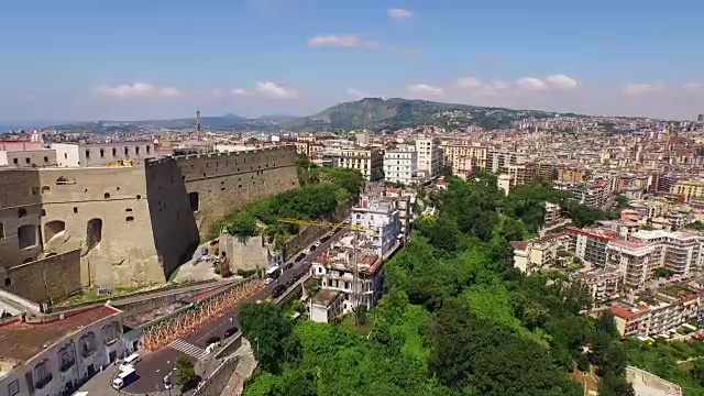 那不勒斯圣埃尔摩城堡鸟瞰图视频下载