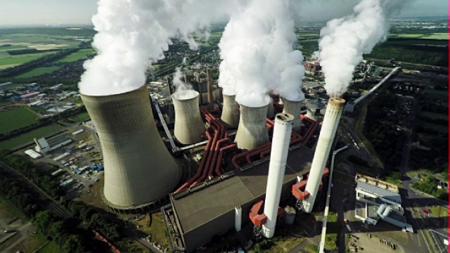 天线:燃煤发电站视频素材