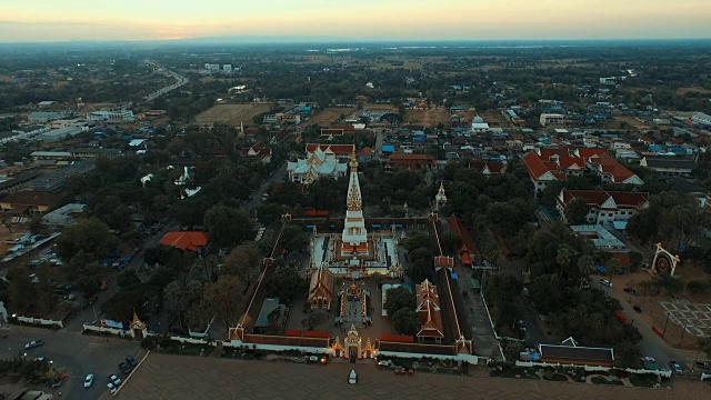 航拍泰国地标寺庙Wat Phra That Phanom在泰国视频素材