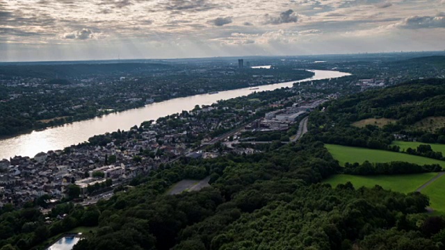 航拍波恩和莱茵河，德国视频下载