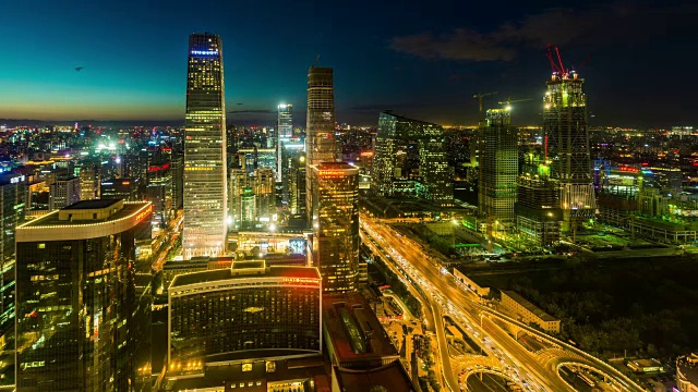 时光流逝——北京中国国际贸易中心和CBD (WS HA)视频素材