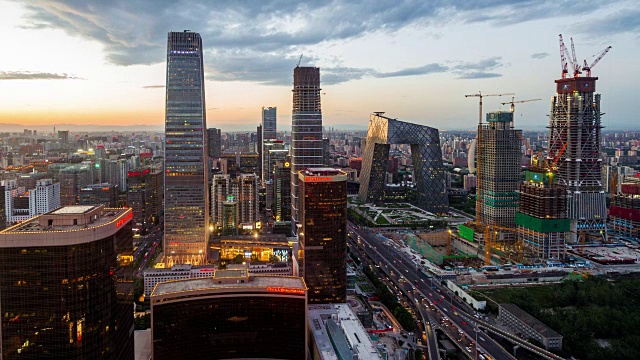 时光流逝——北京CBD和天际线(WS HA)视频素材