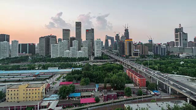 时光流逝-北京中央商务区(WS HA缩小)视频素材