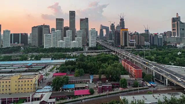 时光流逝——北京CBD区域(WS HA Panning)视频素材