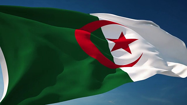 4K阿尔及利亚国旗-可循环视频下载