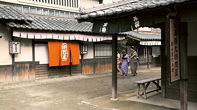 穿着传统服装的日本妇女视频素材