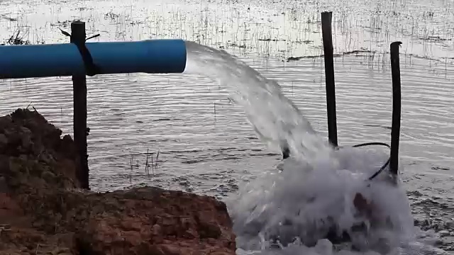 水从管子里流出。视频下载