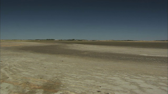 潘穿越澳大利亚南部干涸的艾伯特湖。视频素材