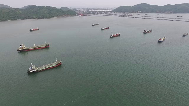 泰国林查邦国际码头的工业航运港口视频素材