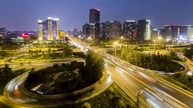 北京夜间交通时间推移视频素材