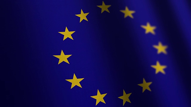 欧盟旗帜循环。视频下载