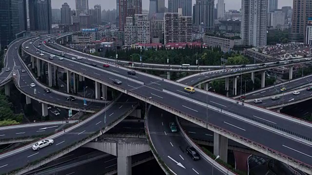 时光流逝——上海城市交通延安大桥(磐安)视频下载