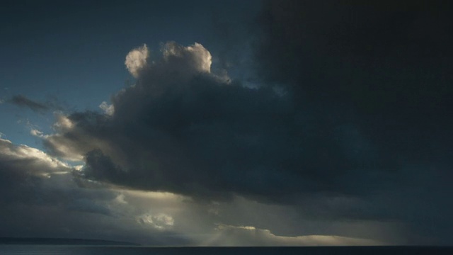 乌云掠过海洋。视频素材