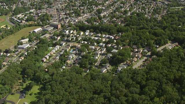 美国新泽西州帕特森市，WS航拍TU视图视频素材