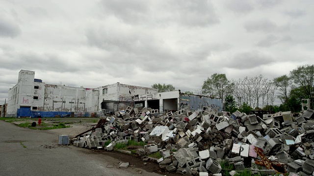 底特律的废弃建筑和废墟视频素材
