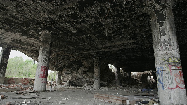 底特律的废弃建筑和废墟视频素材
