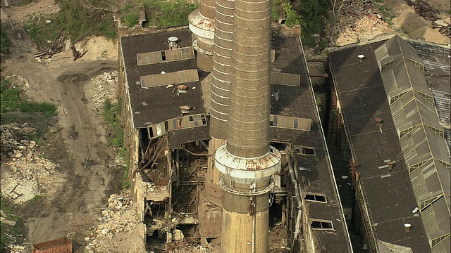 穆尔登斯坦铁路发电厂的废弃遗迹视频下载