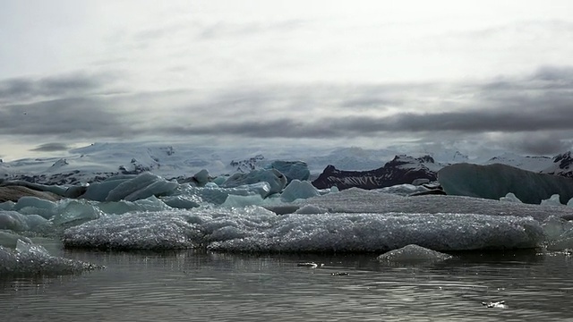 冰岛冰川湾的冰山时光流逝视频素材