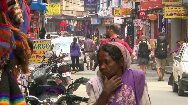 尼泊尔城市市场。视频素材