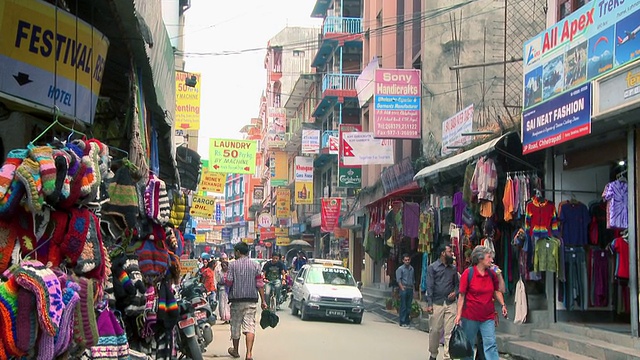 市场在尼泊尔。视频素材