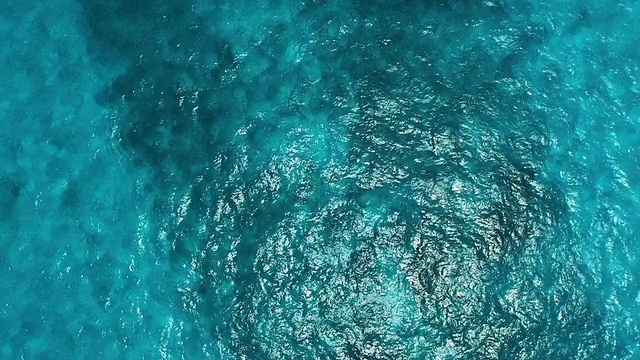 航拍俯视帆船和美丽清澈的蓝色海洋视频素材