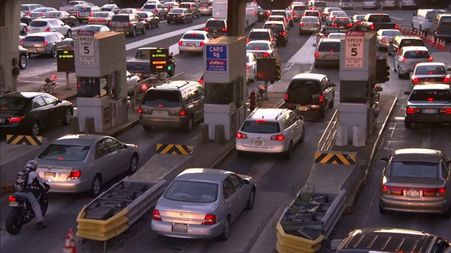 纽约市的收费站交通拥挤。视频素材