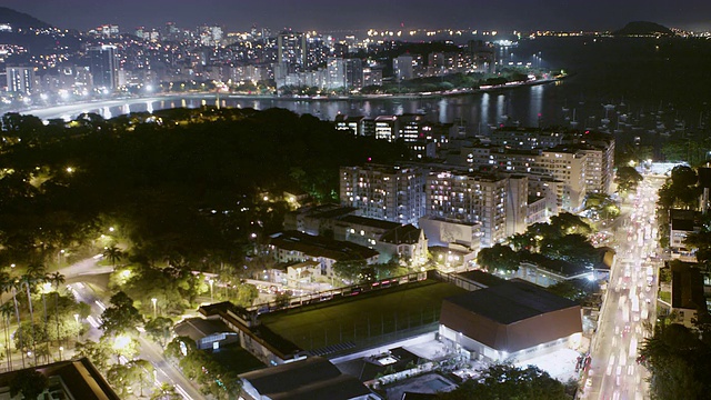 巴西里约热内卢的景色在夜晚流逝视频素材