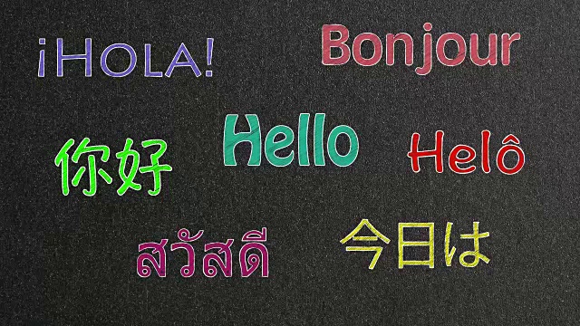 动画Hello字在不同的语言视频下载
