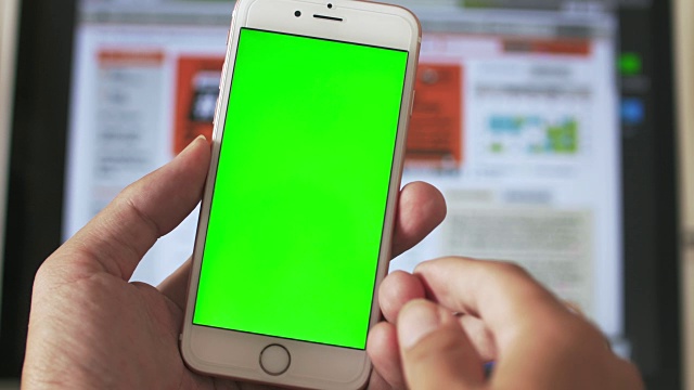 使用智能手机，绿色屏幕视频素材