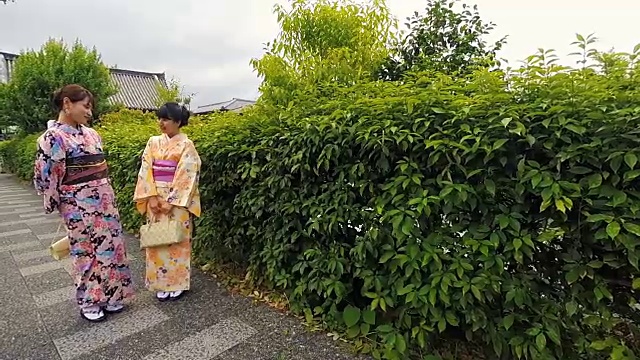 穿着传统和服的年轻日本妇女视频素材