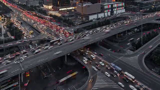 时光流逝——北京黄昏时拥挤的交通视频素材