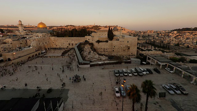 岩石圆顶在日落时分从犹太区延时拍摄。视频素材