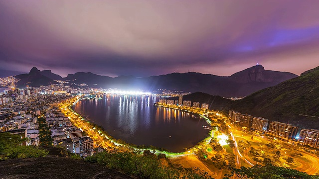 时光流逝，俯瞰巴西的里约热内卢湾视频素材