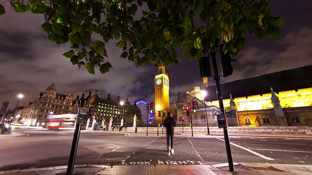 伦敦威斯敏斯特大教堂和大本钟的延时视频素材