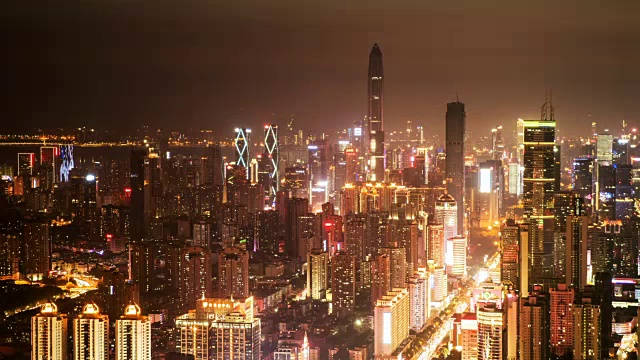 深圳现代建筑外观，时光流逝。视频素材