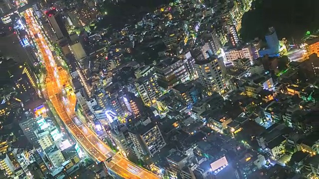 东京城市夜景旋转时间流逝视频下载