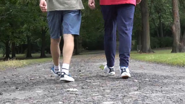 低段老人走在土路上视频下载